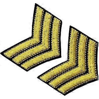 Broderad armétygmärke - Sergeantgrad - Sy fast på axeln