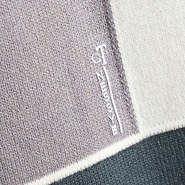 Høst- og vintergenser for menn, strikket, lang erme, rund hals, kontrastfarger, løs passform, varm, tykk, elastisk, krympesikker, vårgenser for shopping (XL grå)
