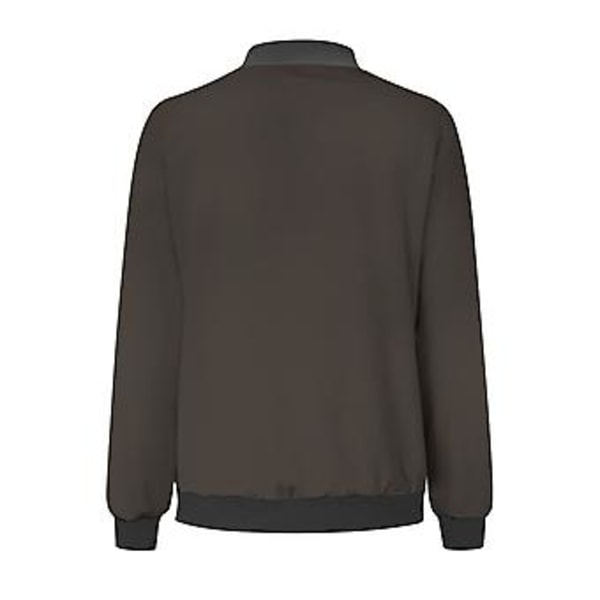 Damjacka, Lättvikts Zip Up Casual Bomberjacka, Ståuppkrage, Kort Ytterplagg, Toppar, L Brun