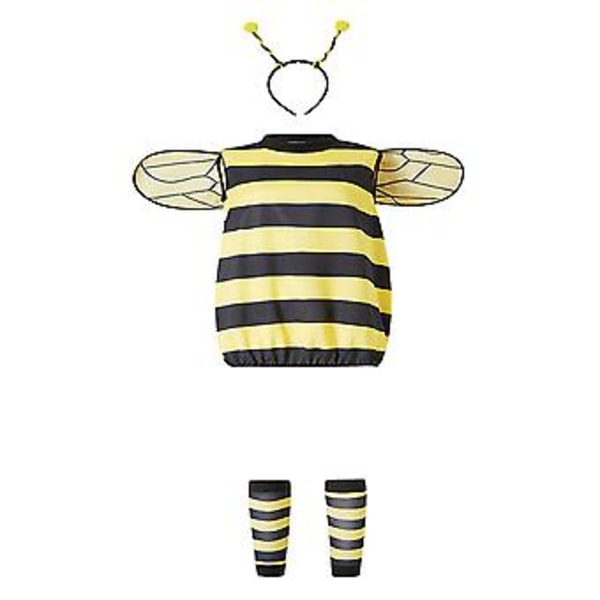 Voksen Halloween Kostume Sæt - Sød Gul Bi Mariehøne Cosplay Outfit med Antenne Pandebånd, Stribede Strømper og Leggings (XXL Gul)