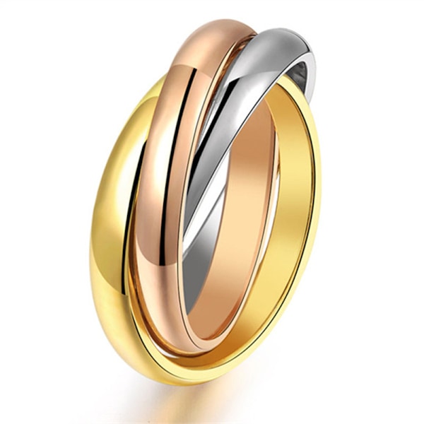 Färger Diamant Kristallklöver Band Statement Ringar för Kvinnor Infinity Interlocked Rolling Ringar Cocktail Förstärkare Finge