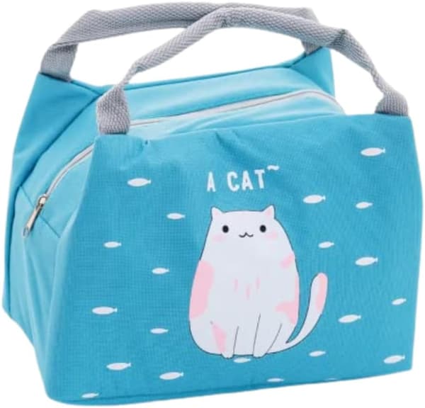 Blå Lunsjpose Tote Bag for Kvinner, Termisk Lunsj Reisepose for M