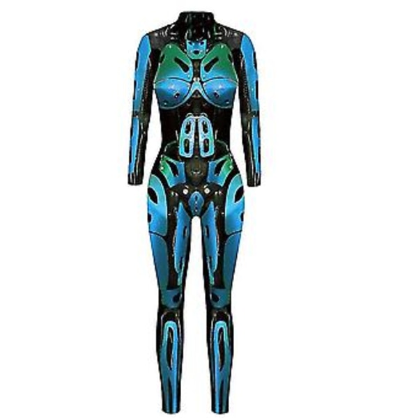 Robot Punk Jumpsuit Catsuit Kvinnokläder Zentai Halloween Bodysuit V (Xl 14)