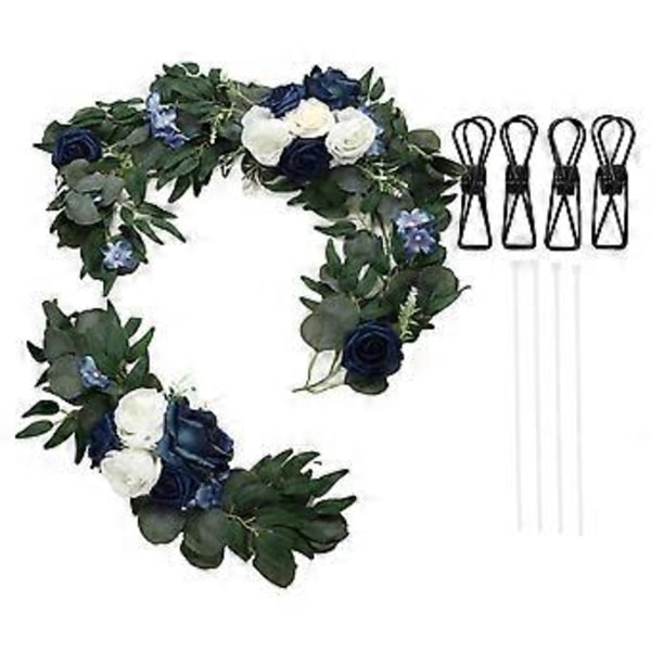 2 Sæt Bryllupsblomsterdekorationer Roseform Livagtig Levende Farve Lugtfri Velkomstblomsterdekorationer (18063 BS BL)