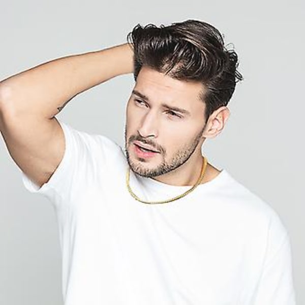 StatementNecklaces 14K Enkelt Rund Lukket Kæde Cuban Kæde Mænds Titan Stål Halskæde Armbånd Gave Fra Mor Til Søn A