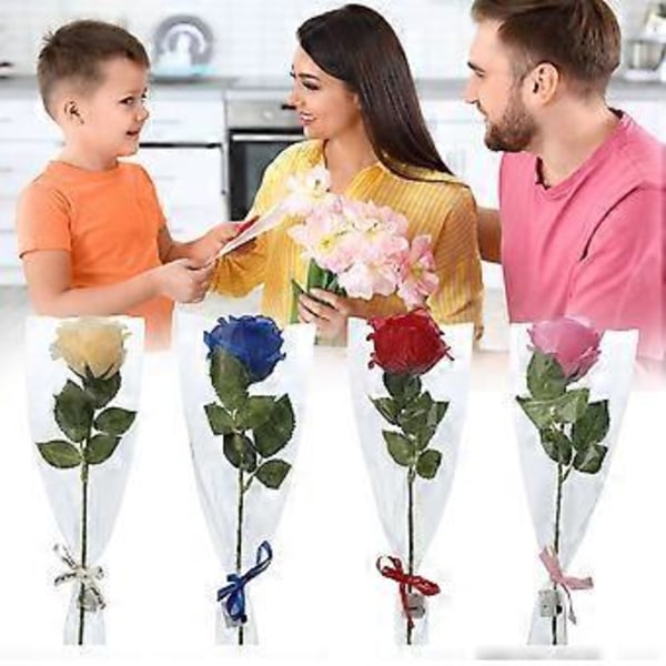 4-Pakning LED Lysende Kunstige Roser, Glødende Blomster Gave til Kone, Kjæreste eller Mor