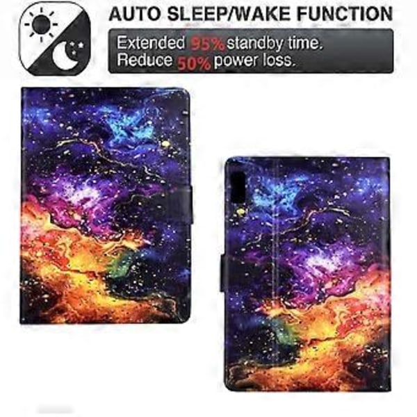 Stativfodral med mönstertryck i läder för Lenovo Tab M9 TB-310FU med automatisk väckning/viloläge (Nebula)