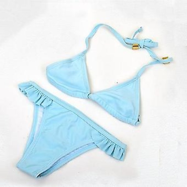 Bikini badkläder för sommarbarn delad baddräkt 14 Blå