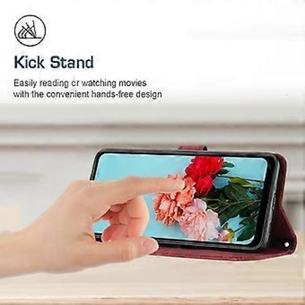 Stöttåligt skal i PU-läder med tryck för Motorola Edge 50 Fusion 5G, plånboksfodral (Stil C)
