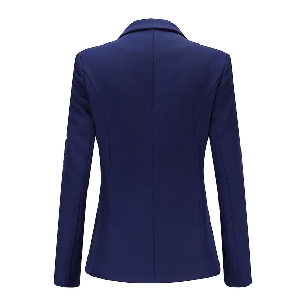 Yynuda Womens 2-piece Notched Lapel Jacket One Button Slim Business Suit (blazer + Pants) Navy  Blue Navy  Blue XL