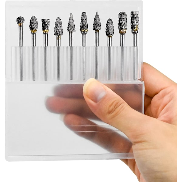 Tungstenkarbid Stål Dubbelkant Rotationsverktyg Burr Set, 10 stycken