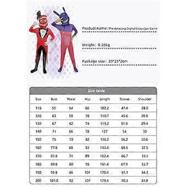 The Amazing Digital Circus Cosplay Haalari Jax Caine Body Costume (170 Caine)