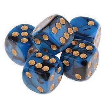 2-4-pack 5x6-sidiga speltärningar 16 mm tärningar för brädspel och matematikundervisning Mörk (3 st)