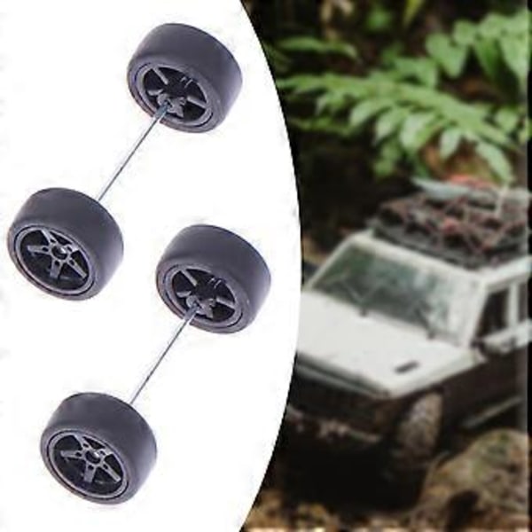 1: 64 Pyörät ja Renkaat Sarja Pyörät Malli Kulutusta Kestävä RC Päivitys Osa RC Renkaat Pyörän Vanteella Lapsille Aikuisille Pojille RC Kuorma-auto Tarvikkeet (musta)