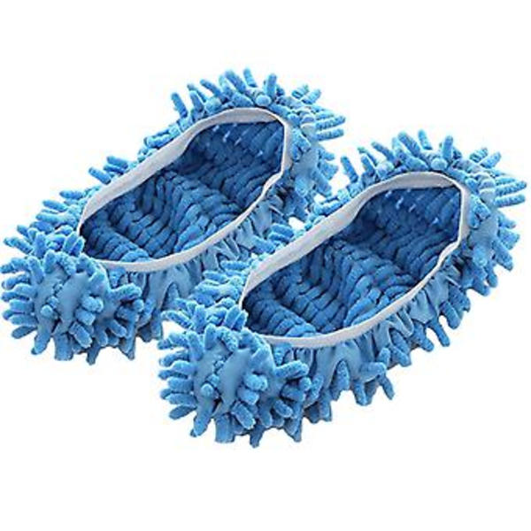 Pestävä Lazy Mop - pölytossut lattian puhdistukseen, kotikäyttöön, sukat kengät (2 kpl sininen)