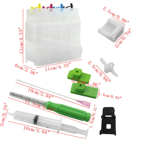 Refillable Ink Cartridge Ciss Fitting For With Ink Clip 4 Colors