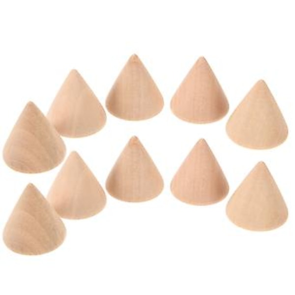10 stk. 3,1 cm DIY Kegle Umalet Træ Kegle Form Ornamnet Håndværk Tilbehør