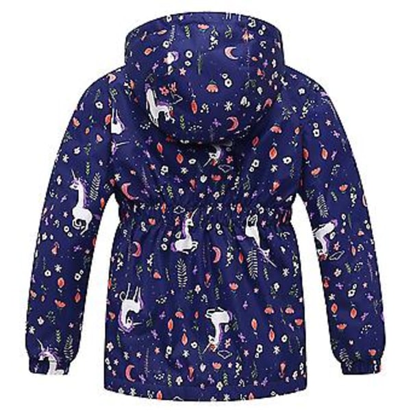 Fleecefodrad Vindjacka med Huva för Flickor 3-10 År - Zip Up Jacka Ytterkläder (7-8 År Royal Blå)