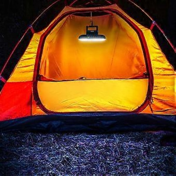 Campingventilatorer til telte, batteridrevet ventilator til camping, USB genopladelig med krog, 2-i-1 LED campingteltventilator og lys til ophængning, batteridrevet