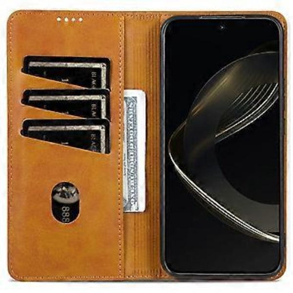 AZNS Samsung Galaxy A26 5G -kotelo, lehmännahkajäljitelmä PU-nahkainen lompakkokotelo - Ruskea (Ruskea)