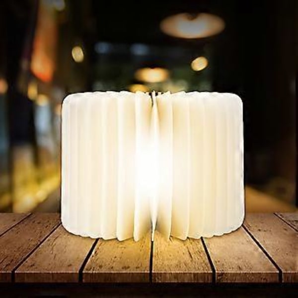 Trebrettet sammenleggbar magnetisk LED-lampe USB-oppladbar bærbar nattlampe skrivebordslampe for hjemmedekorasjon
