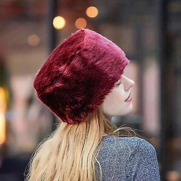 Vinter varm plysh hat til rejse, date, bryllup plus fløjl tyk kold beskyttelse hat sort  Style G