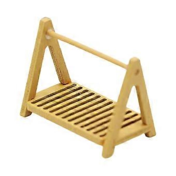 Dockskåp i skala 1/12 Träförvaringsställ för dockskåpstillbehör Ornament (Beige)