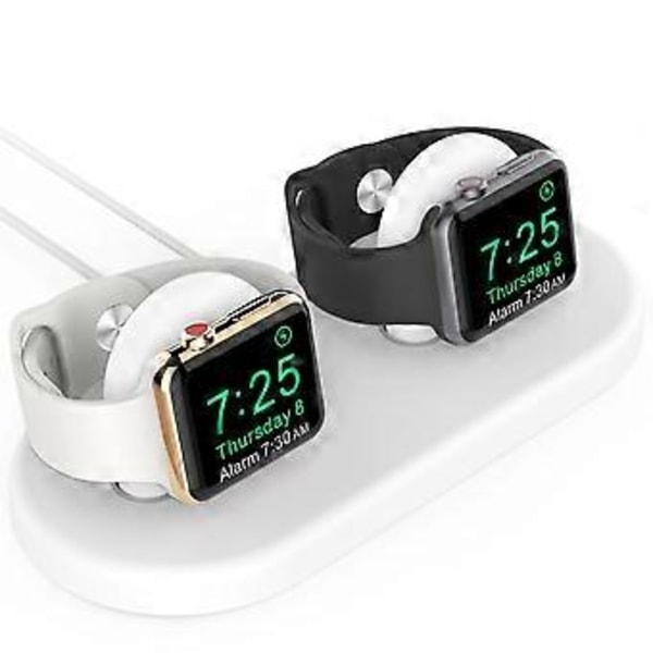 AHASTYLE PT116 Laddningsställ med Dubbla Positioner för Apple Watch, Smartwatch Laddare Hållare Bas - Vit (Vit)