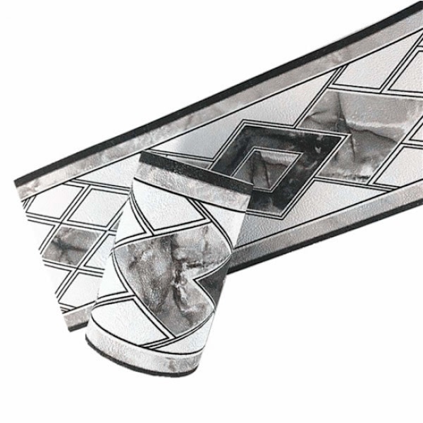 10 cm x 5 meter (grå) Självhäftande tapetkant Vattentät