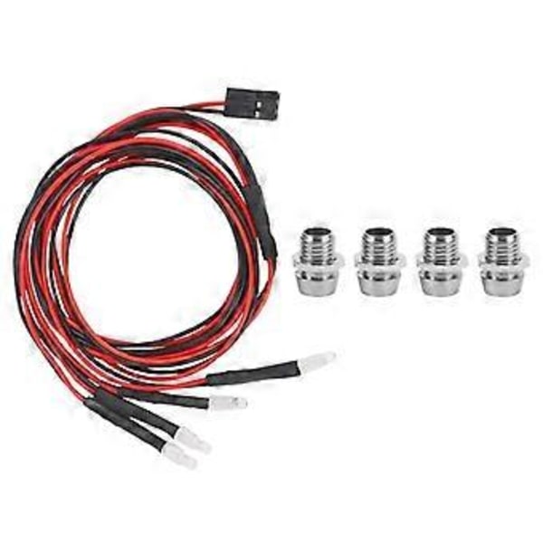 4 LED Lys Kit 2 Hvide 2 Røde 3mm Forlygter til 1/24 RC Crawler Bil Axial SCX24 90081 AXI00002 Opgraderingsdele