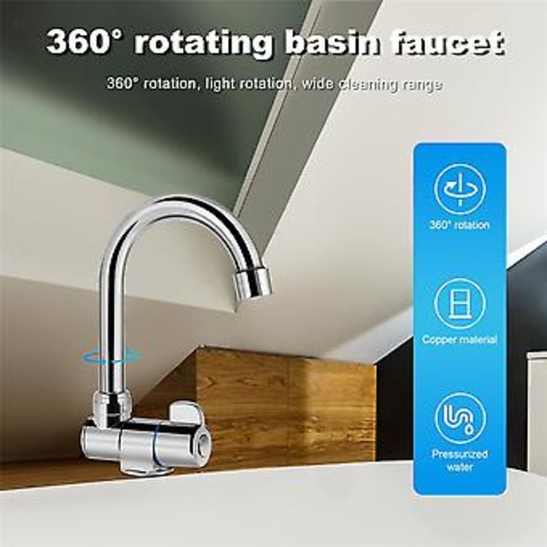 Rotationskran för kopparhandfat, kallvatten, vikbar, kök, husvagn, badrum, marin, båtdäck