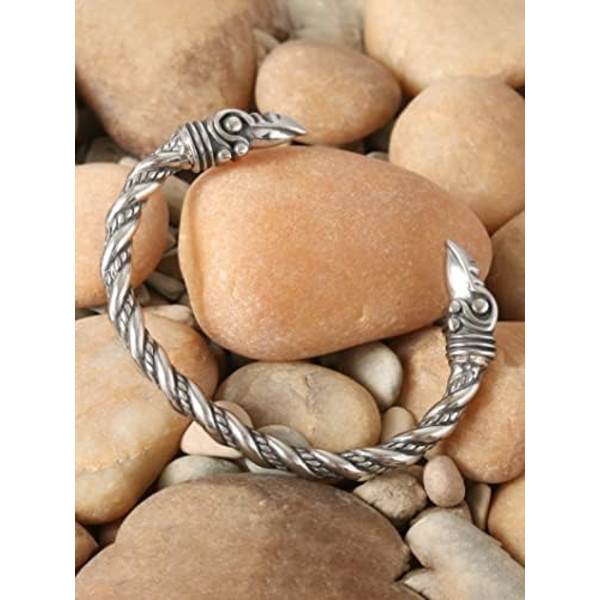 Viking Armband i Rostfritt Stål med Varg-, Korp- och Björnhuvud - Smycken för Män
