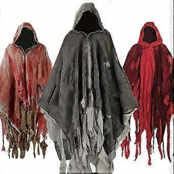 Halloweenkappa Skelettkläder, Mask, Spökhus, Hemligheternas kammare, Utklädningszombies, Kostymrekvisita (grå)