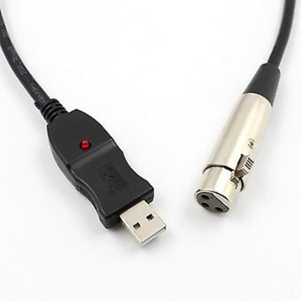 USB Mikrofonkabel 3 Meter Mikrofonkabel Computer USB til XLR Mikrofon Forbind Computerkabel{jkw} ( )