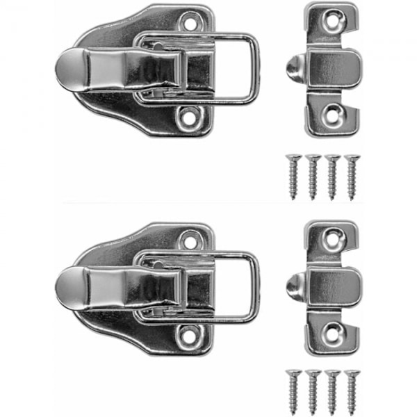 2-pack 62 mm x 40 mm silverlås för kistor, lådor, resväskor,