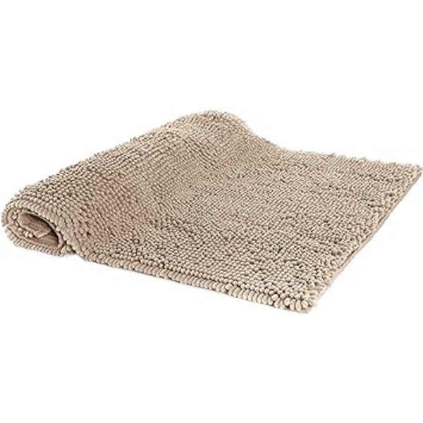 Basics Mikrofiber Shag Skridsikker Bademåtte, 0,33 x 0,5 m, Beige