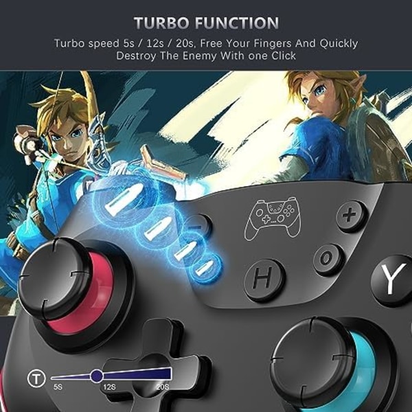 Trådløs Switch-controller - Kompatibel med Switch/Switch Lite/Switch OLED - Programmerbar fjernbetjening til spil
