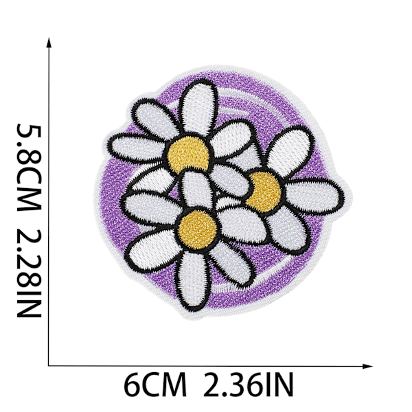 16 st Låt Hundra Blommor Blomma Broderade Tyglapp Dekoration