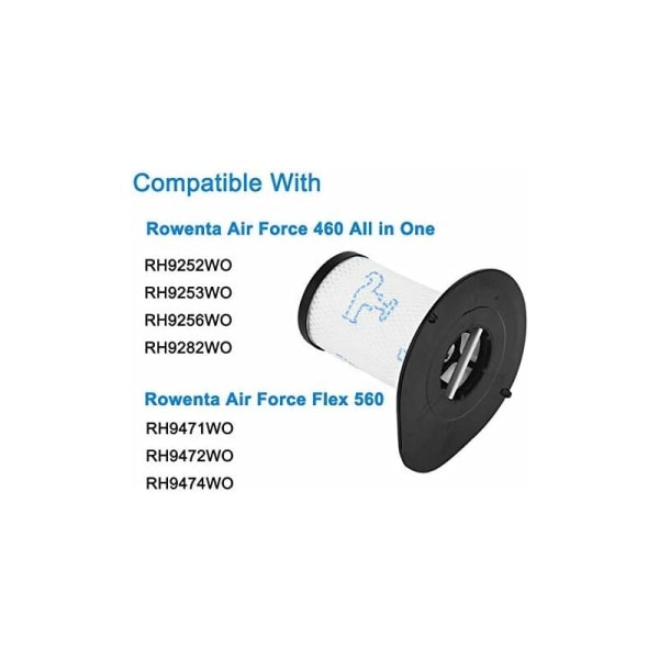 2 filter för Rowenta Air Force 460 All In One (modell Rh92) och R