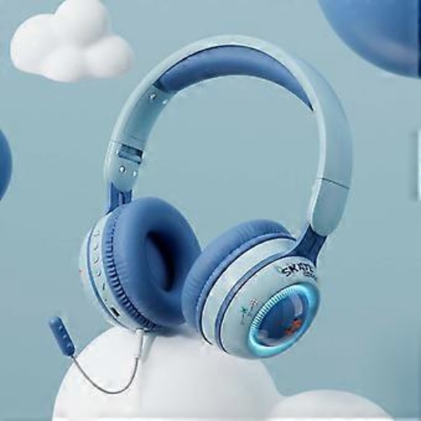 Kuulokkeiden poisto Headworn Bluetooth -kuulokkeet lasten ja opiskelijoiden oppimiseen, lukemiseen, miesten ja naisten yleiskuulokkeet, valaistu ja värikäs