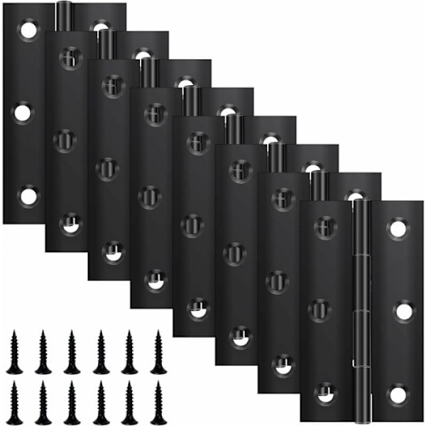 8-pack fällbara gångjärn 68 mm × 38 mm, svarta gångjärn i rostfritt stål, P