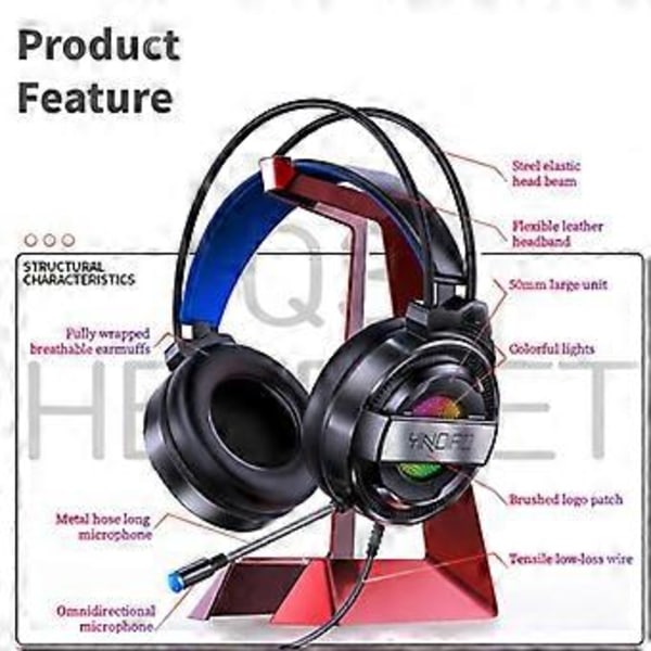 Type A YINDIAO Q3 LED-valaistu pelikuuloke E-sports USB + Dual 3.5mm AUX Langalliset kuulokkeet (Tyyli A)