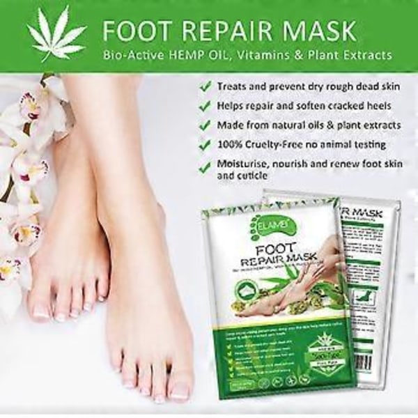 Fotmask Peeling 3-pack, Exfolierande Peeling Tar Bort Förhårdnader Död Hud, Mjuka Bebisfötter - Män Kvinnor