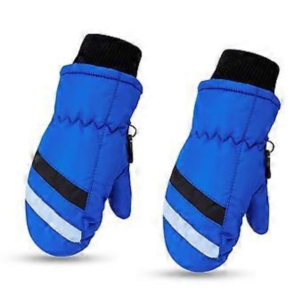 Vintervantar för barn, vattentäta skidhandskar, vandringshandskar, snowboardvantar (blå), 2-5 år
