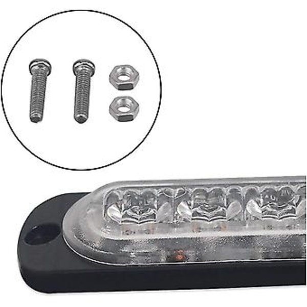 4 stk. 18W 6 LED Slim Amber Gul Strobe Flash Blink Bar Bil Lastbil Nødsignal Parklys Lampe 12-24V