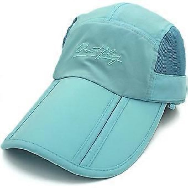 Solhatt för kvinnor UV-skydd Bucket Hat för män Andningsbar sommar Nacke Ansiktsskydd Storlek 54-56 cm (Blå)