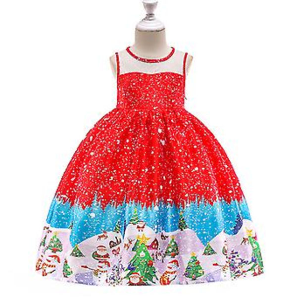 Kids Girls Christmas Santa Swing Tutu Dress Xmas Prom Ball Princess Dresses(10-11 Years Red D)