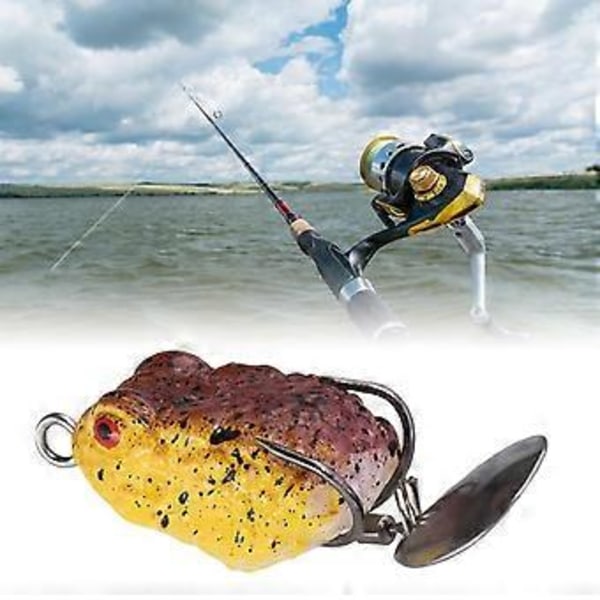 Topwater Bete, Grod-bete, Metallpaljett, Silikon Bassfiske Bete Dubbelkrokar, Fiske Crankbait Bete, Flytande Bete för Sötvatten (Stil E)