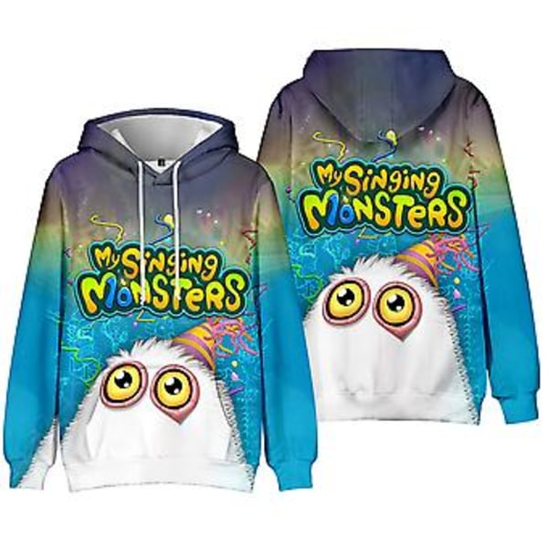 5-10years Boys Girls Kids My Singing Monsters Hoodie 3d Printing Hooded Sweatshirt Casual Pullover Jumper Tops(9-10 Years A)