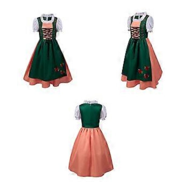 100% Uudet Päivitetyt Naisten Oktoberfest-asut Baijerilaiset Dirndl-mekot Perinteiset Saksalaiset Halloween-asut (XXL)